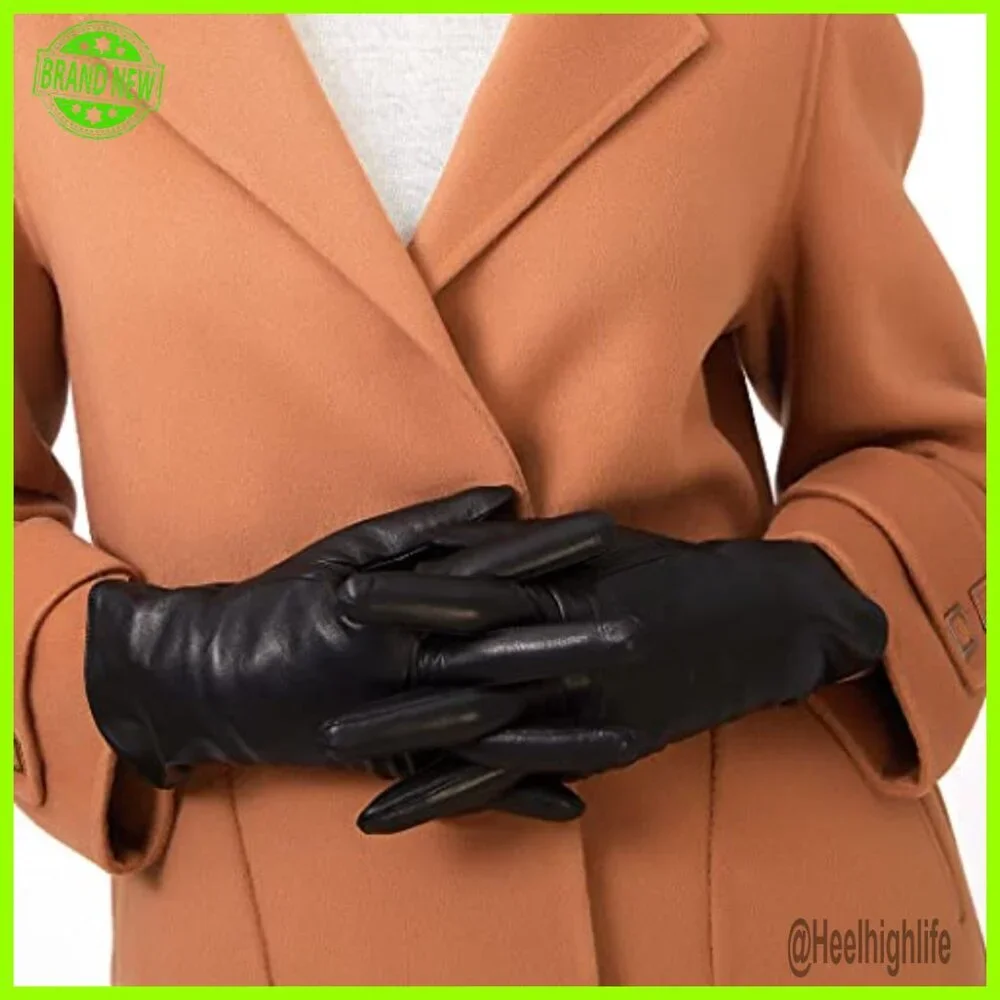 Genuine Sheepskin Leather Gloves Cashmere Lined Women's Medium Cold Weather